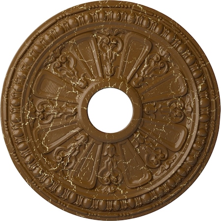 Raymond Medallion (Canopies up to 5 1/8"), 18 1/8"OD 3 5/8"ID x 1 1/8"P, Smokey Topaz Crackle
